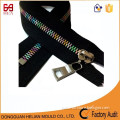 5# hot sale rainbow multi colored teeth metal zipper for garment